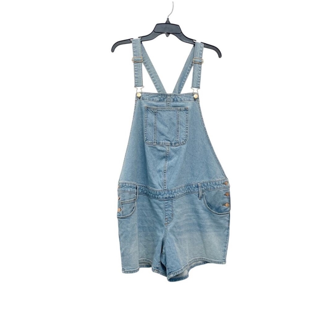Isabel Maternity Women's Shortalls Maternity Jean Shorts Light Blue Size 16